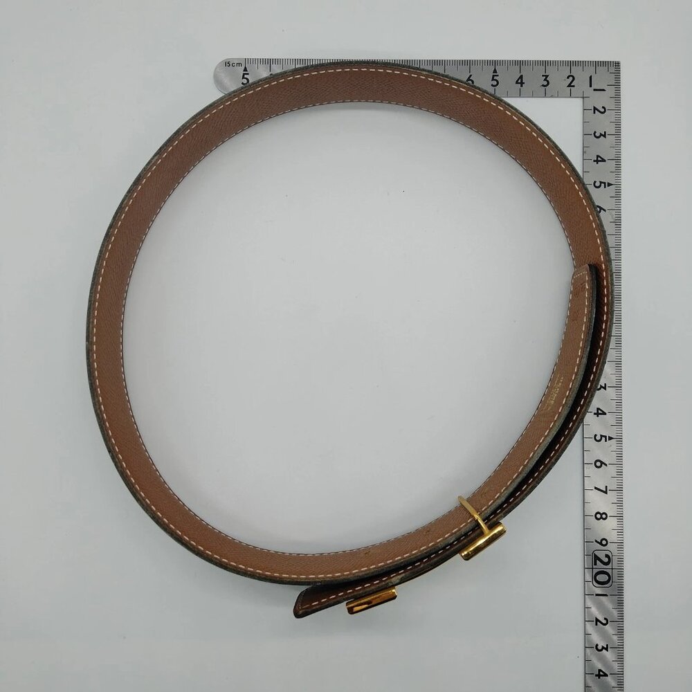 Authentic Hermès H Buckle Reversible Leather Belt Black Brown Gold - Picture 7 of 10